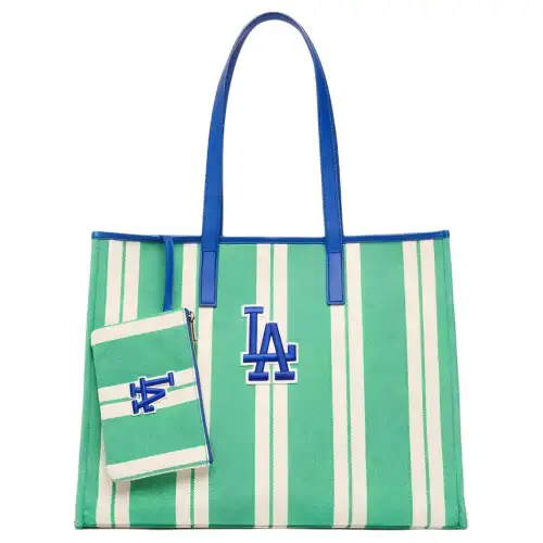 MLB Stripes Canvas Tote Bag, Shopping Bag, Combo Bag, Shoulder Bag Regular Unisex Mint