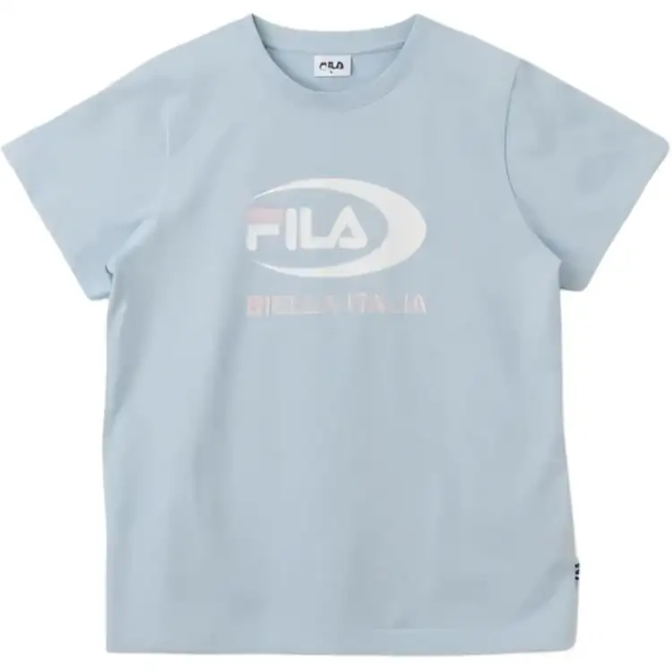 FILA BIELLA T Shirts Women's Light Blue Crew Neck