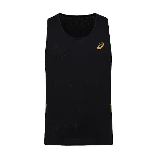 ASICS Tank Tops Unisex Black Crew Neck Thin Straight Fit
