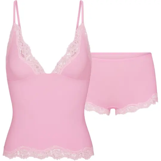 Skims FW25 FITS EVERYBODY LACE TRIANGLE CAMI And BOY SHORT SET Underwear Set Women's