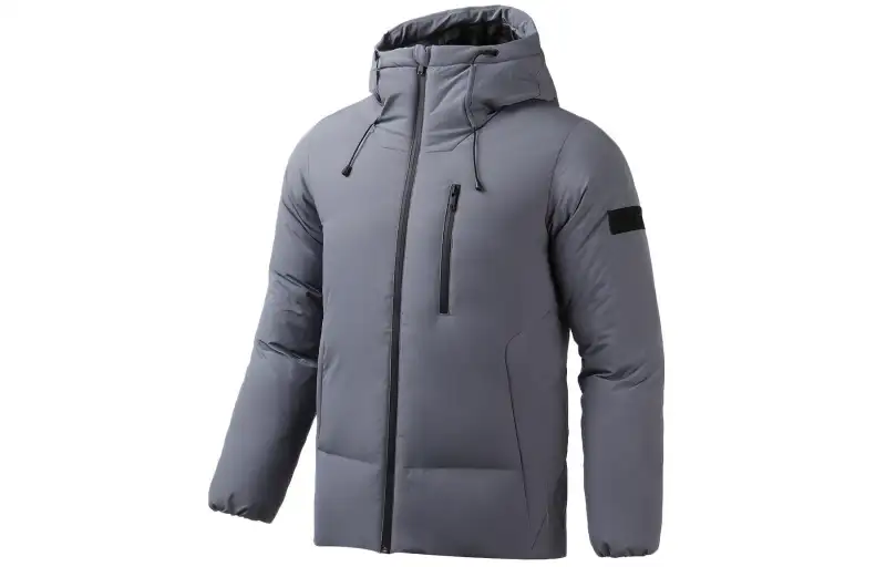 Li Ning Down Jackets Men's Dark Gray Hooded Moderate Other