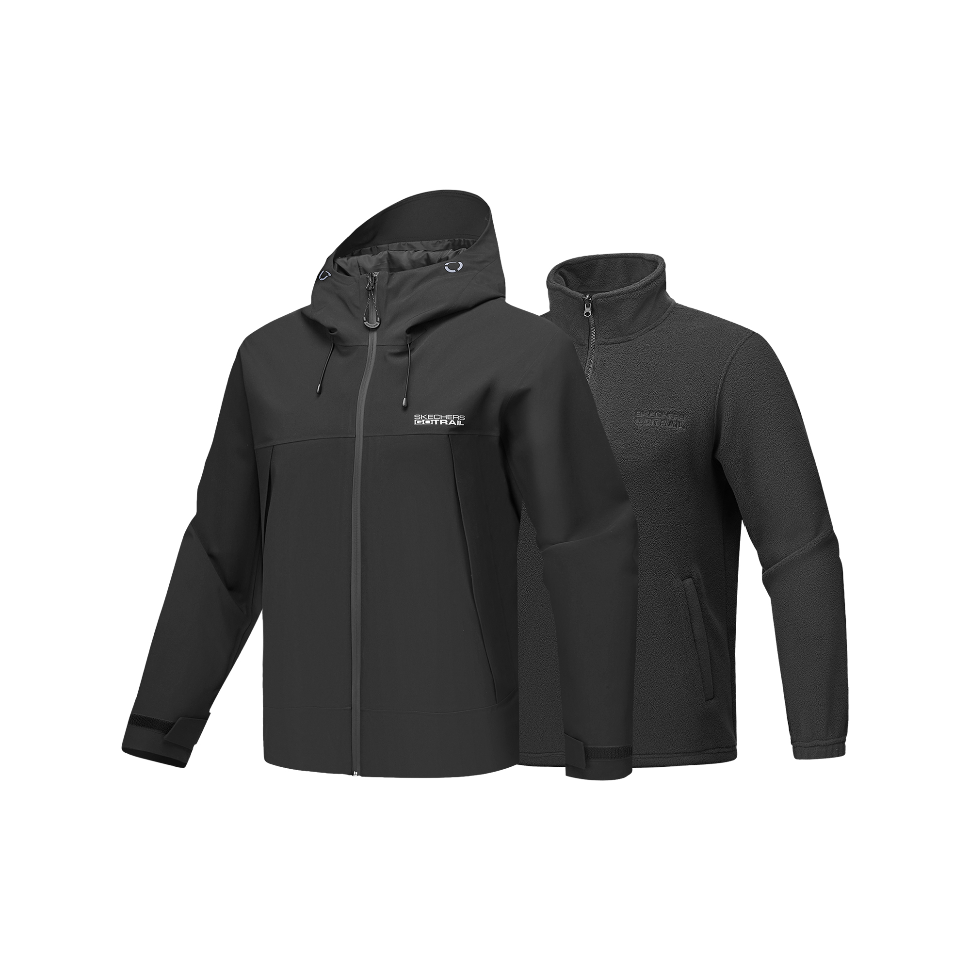Skechers Skechers, Rubik's cube, velvet sports comfortable liner for hiking, travel waterproof windproof breathable wear-resistant keep warm jacket, three-in-one, loose fit