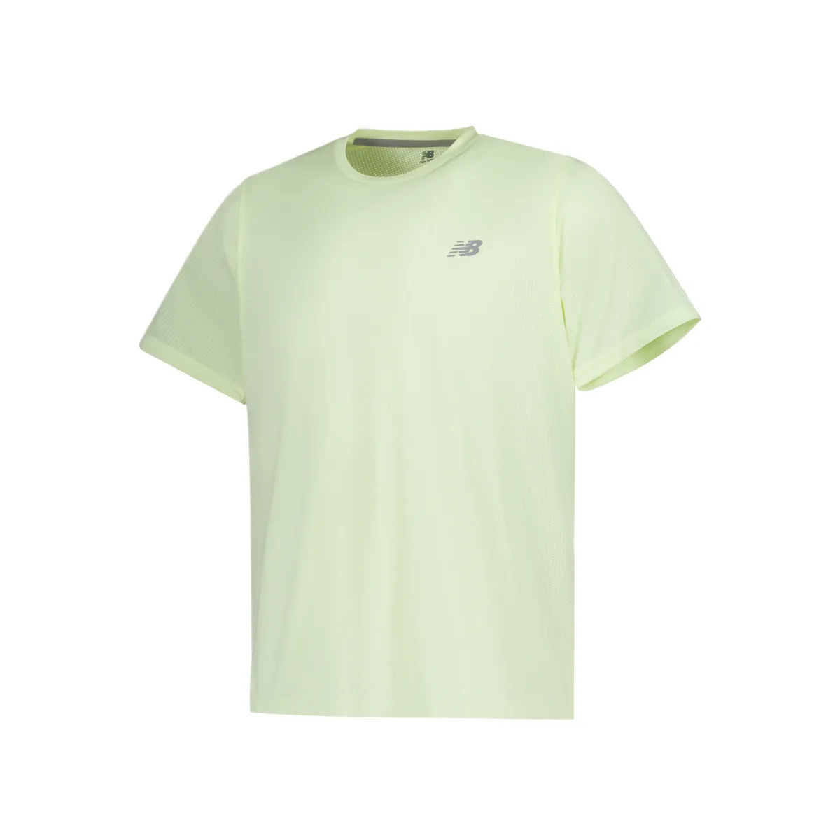 New Balance T-Shirts Men's Lime Green Crew Neck Moderate Straight Fit