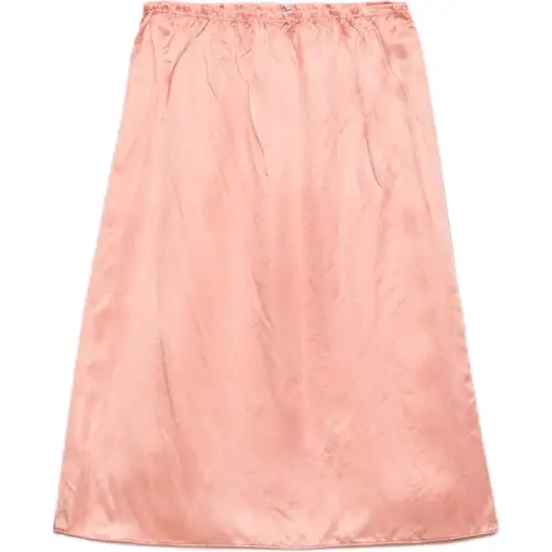 Prada elasticated-waist satin skirt