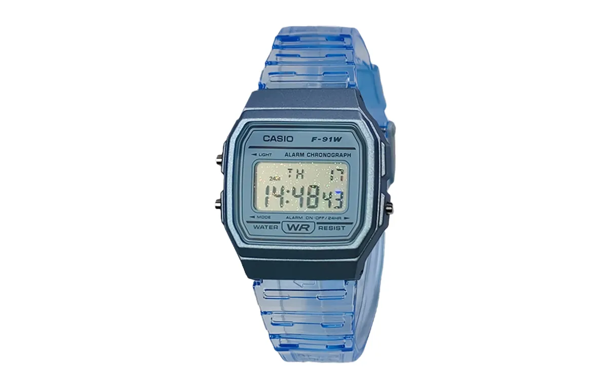CASIO Custom Collection Quartz Movement Resin Strap Watch Unisex Blue Dial