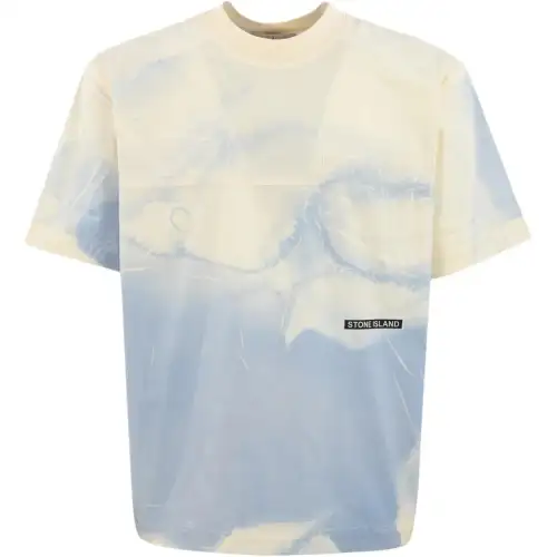 STONE ISLAND T Shirts Men's Blue Crew Neck