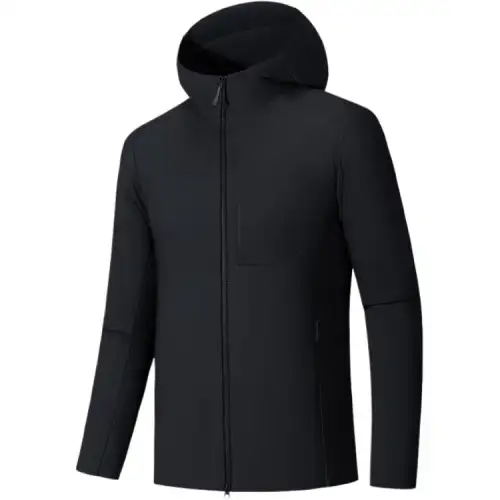 ANTA Puffer Jackets Men's Black Hooded Moderate Puffer Jacket
