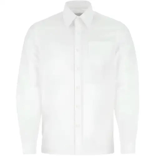 PRADA Shirts Men's White Pointed Collar Moderate Other