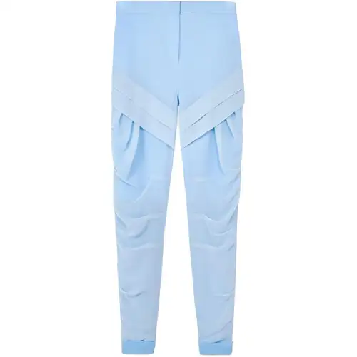 LOEWE Silk Pleated Trousers Sky Blue