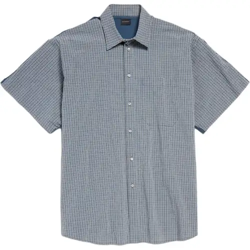 Balenciaga Hybrid frayed-check shirt