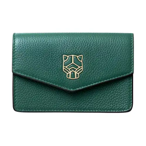 CARTIER Panthère De Cartier Calfskin Card Holder Card Holder Women's Bright Green