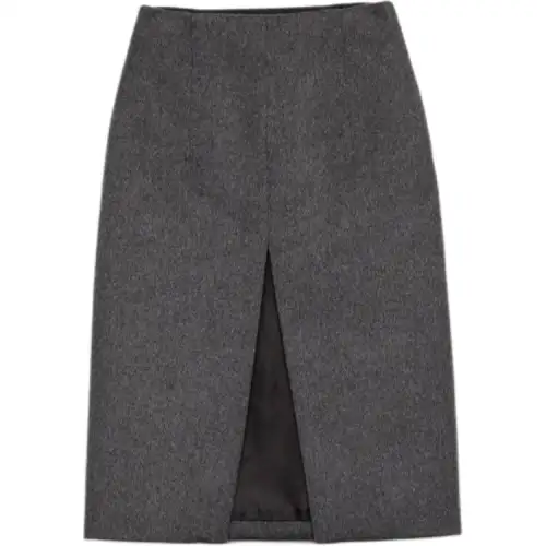PRADA Front slit Wool Mini Skirt