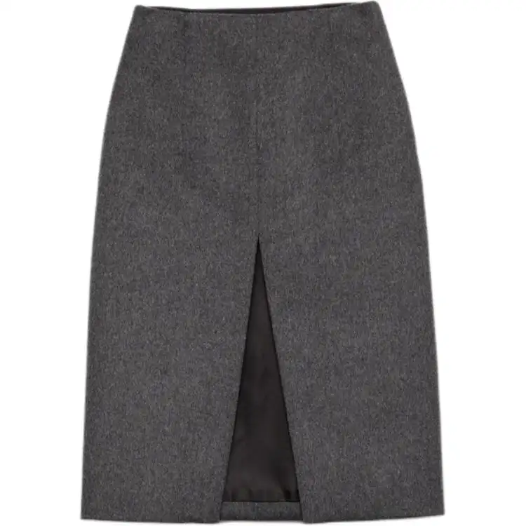 PRADA Front slit Wool Mini Skirt