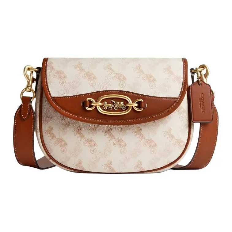 COACH Harley Print Coated Canvas With Glove Tanned Leather Portable Crossbody Bag, Shoulder Bag Small Women's