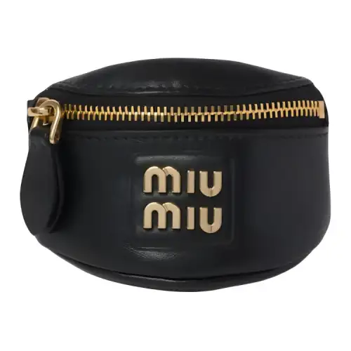 MIU MIU Wander Leather Wrist Clutch Mini Women's Black