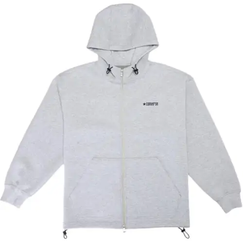 Converse Sweatshirts Men's Gray Hooded Moderate
