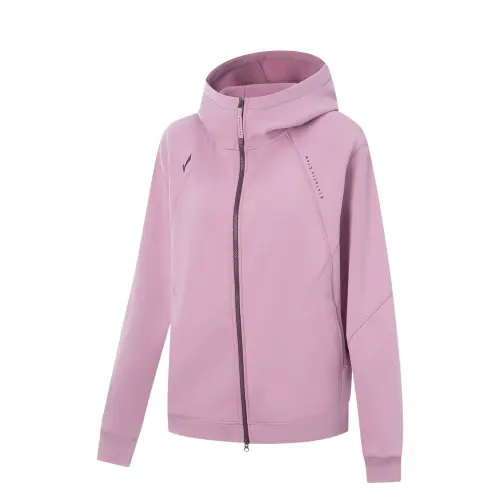 Li Ning Fitness Series Fleece Lined Thermal Antibacterial Anti Static Loose Fit Hooded Athleisure Coat Women's