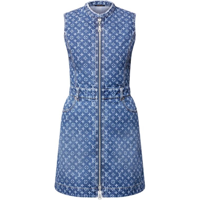 Женское платье Louis Vuitton LOUIS VUITTON Monogram SS25 (синий деним)