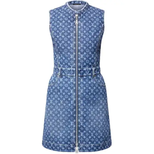 Lv Monogram Denim Dress