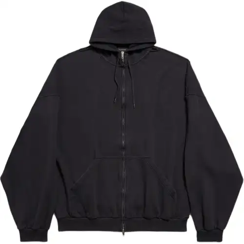 Balenciaga Security Tape Logo Large Zip Up Hoodie