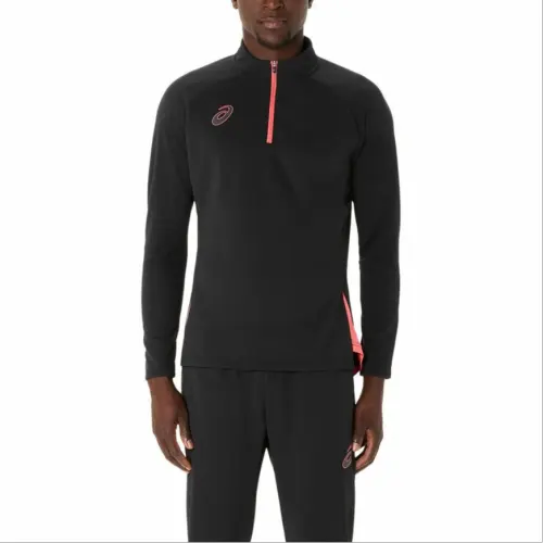 ASICS Knitwear Men's Black Stand Collar Moderate Other