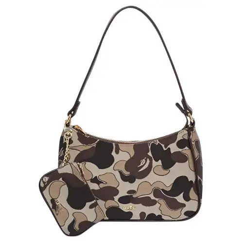 Bape Women'ss Cookie Camo 2 Hand Bag Beige