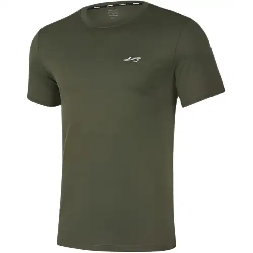 Skechers Quick Dry T Shirts Men's Black Forest Green