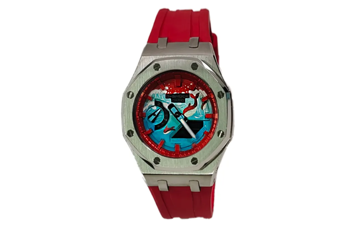 CASIO Custom Collection GA2100 Collection Quartz Movement Watch Unisex Red Watch Dial