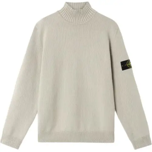 STONE ISLAND Logo Patch Turtleneck Jumper