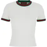 GUCCI Web Detailed Crewneck Rib T Shirt