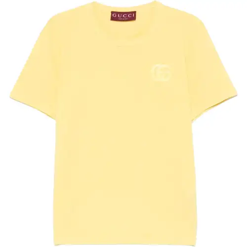 GUCCI Embroidered Cotton T shirt