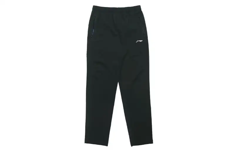 Li Ning Knitted Sweatpants Men's Black Moderate Straight Fit Pants
