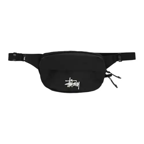Stussy Logo Nylon Fanny Pack Unisex Black