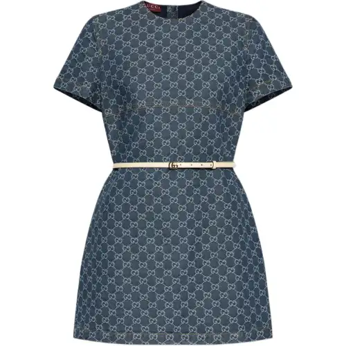 GUCCI Gg Denim Jacquard Dress