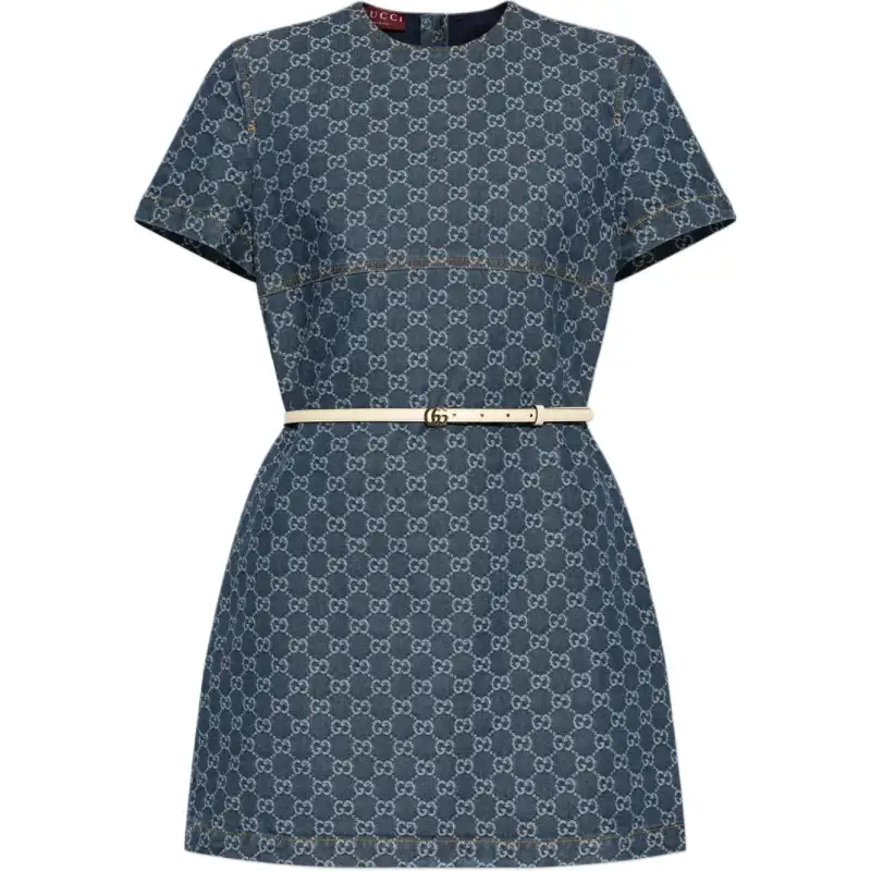 GUCCI Gg Denim Jacquard Dress
