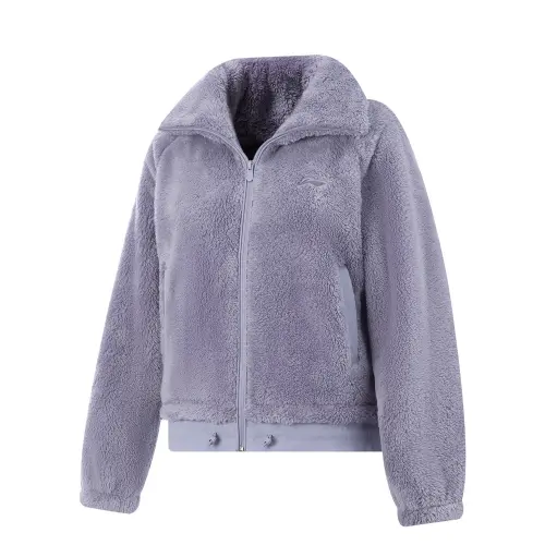 Li Ning Fitness Series Fleece Lined Thermal Windproof Water Repellent Stand Collar Athleisure Coat Women's