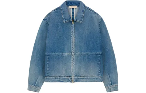 Fear Of God Drop Shoulder Zipped Denim Jacket