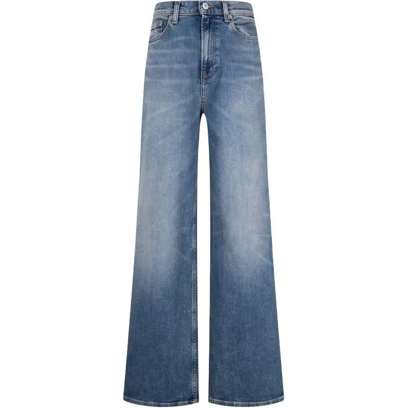 Tommy Hilfiger Jeans Women's Denim Blue 1BK Moderate Wide Leg Pants