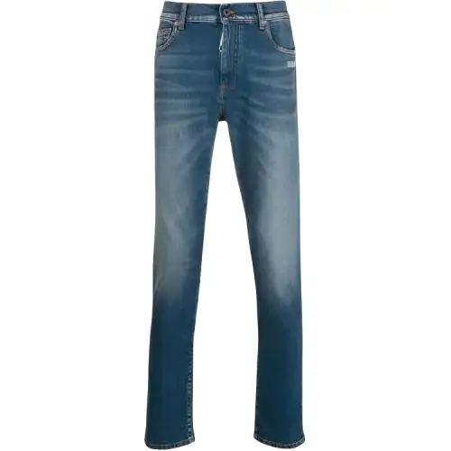 OFF WHITE Stonewash Skinny Fit Denim Jeans