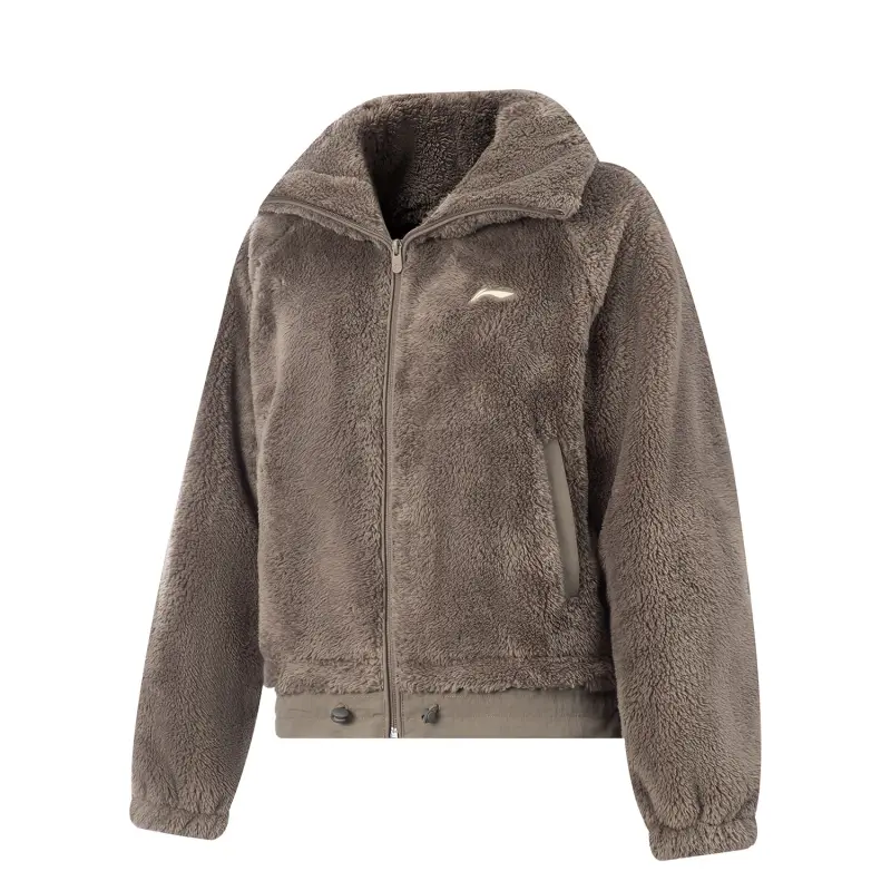 Li Ning Fitness Series Fleece Lined Thermal Windproof Water Repellent Minimalist Style Comfortable Versatile