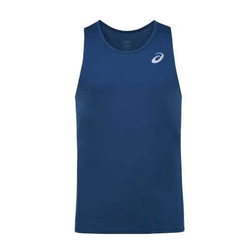 ASICS KATAKANA Tank Tops Men's Blue Crew Neck Moderate