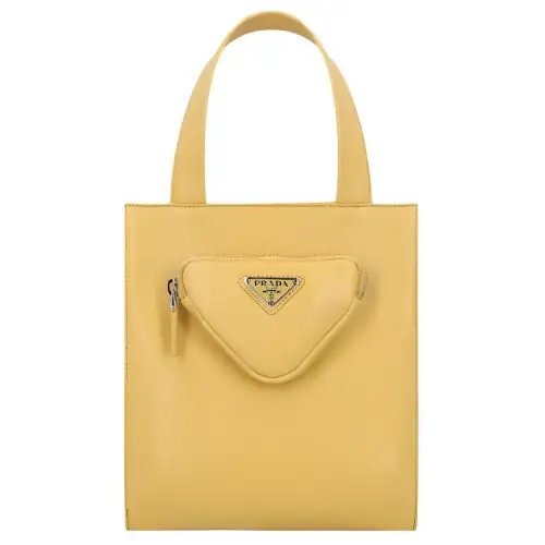 PRADA Sheepskin Handbag Women's Yellow