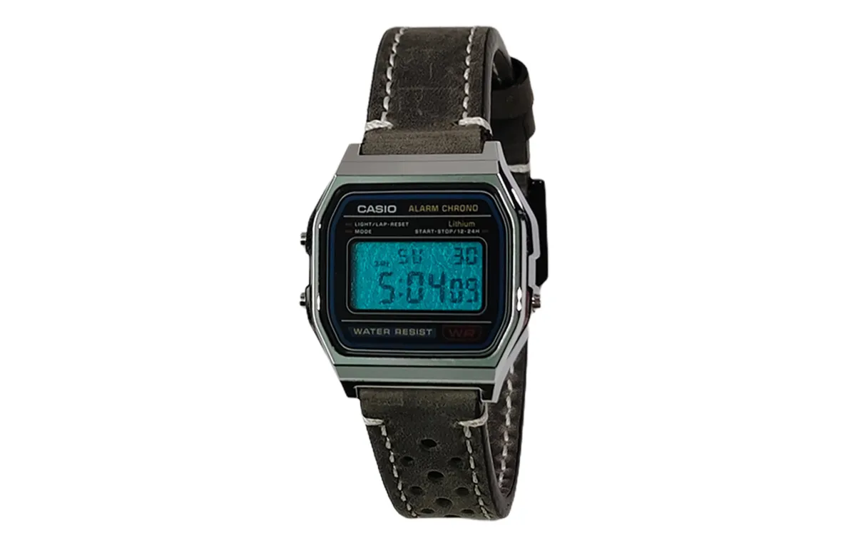 CASIO Custom Collection Quartz Movement Leather Strap Watch Unisex Black Dial