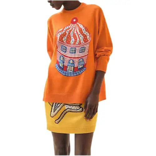 HERMES SS24 Cashmere Sweater Women's Sunset Orange