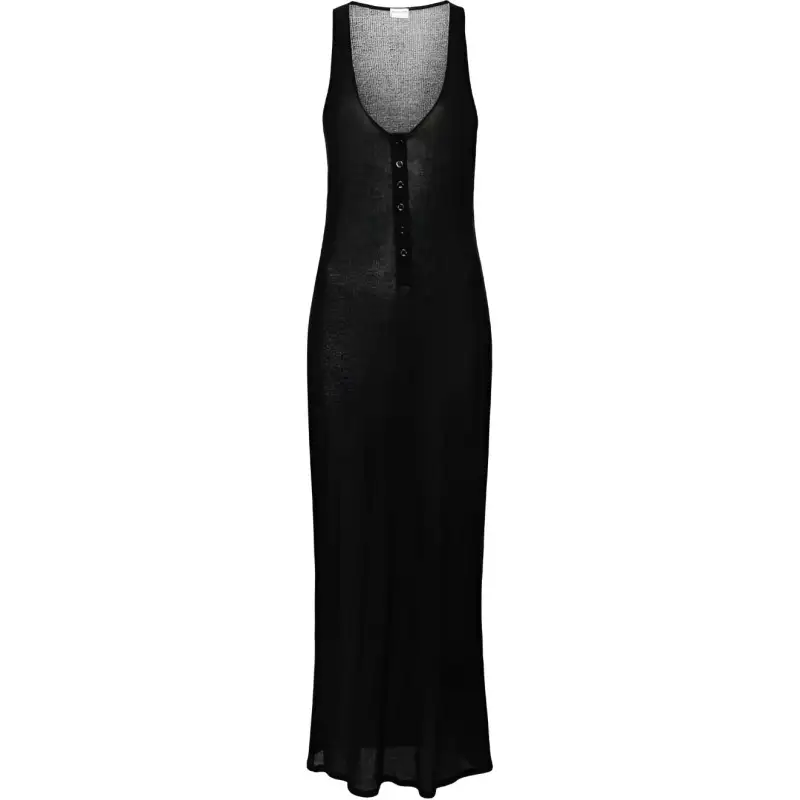 SAINT LAURENT Fine-ribbed Jersey Maxi Dress