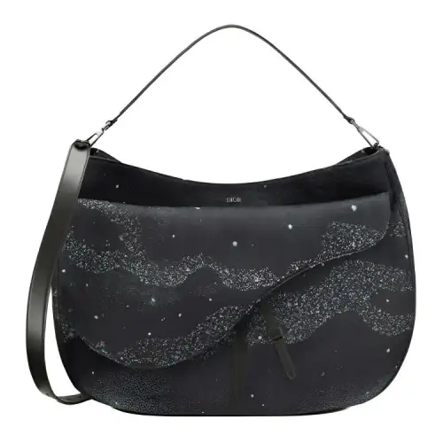 DIOR Saddle Jacquard Handbag Large Men's Black