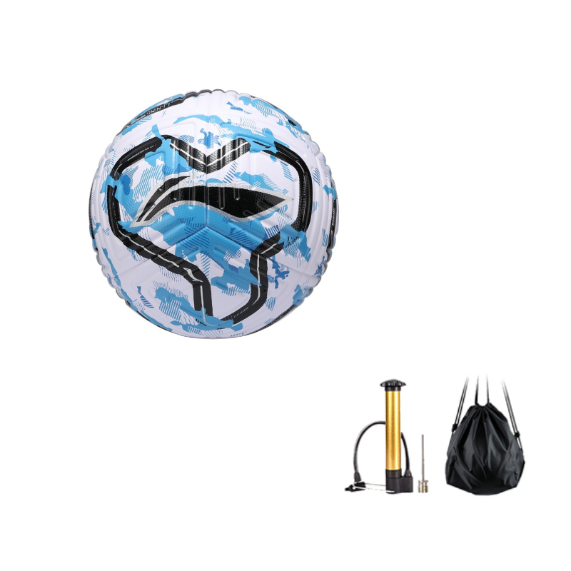 Li Ning Size 5 Soccer Ball TPU Seamless Thermal bonding Unisex White Black Blue