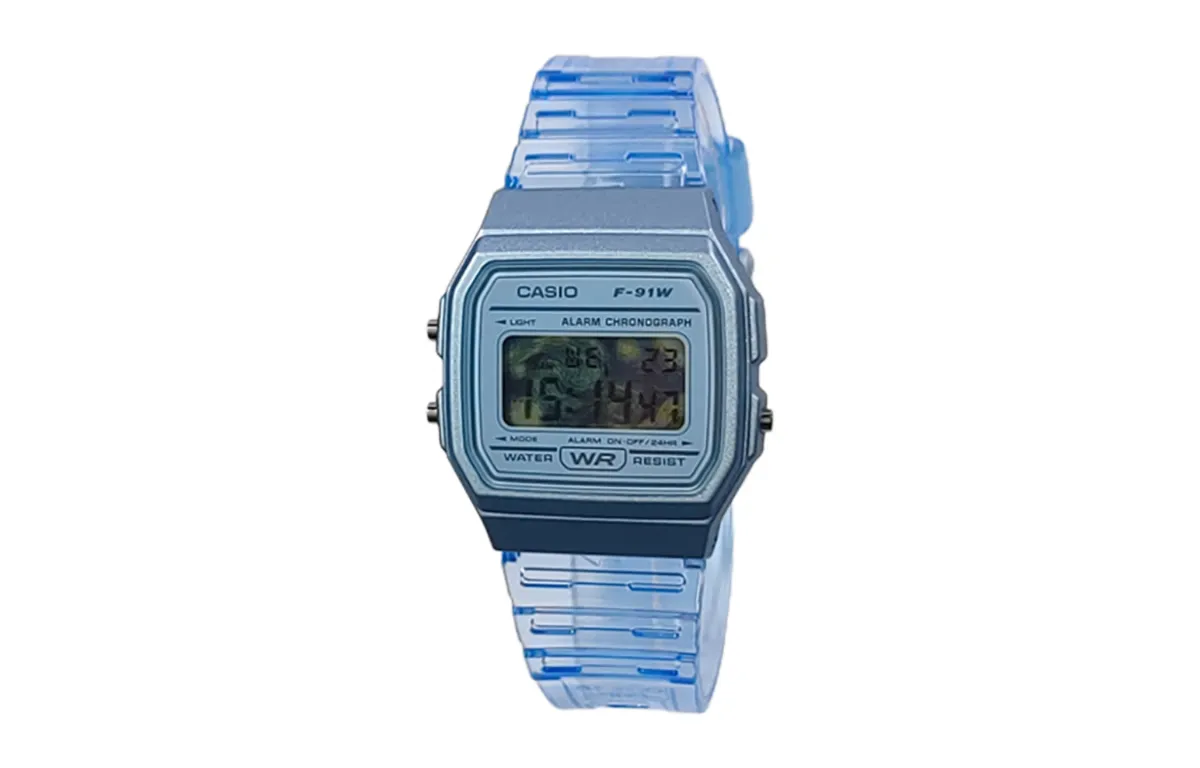 CASIO Custom Collection Quartz Movement Resin Strap Watch Unisex Blue Dial