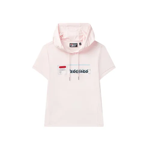 FILA T Shirts Women's Light Pink Hooded Thin Other