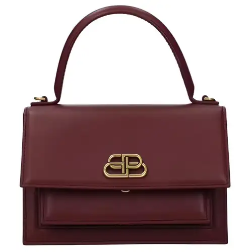 Balenciaga Leather Handbag Women's Burgundy